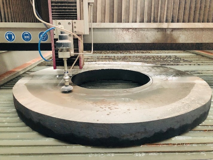 Jato de água CNC controlado por microcomputador para chapa de ferro
