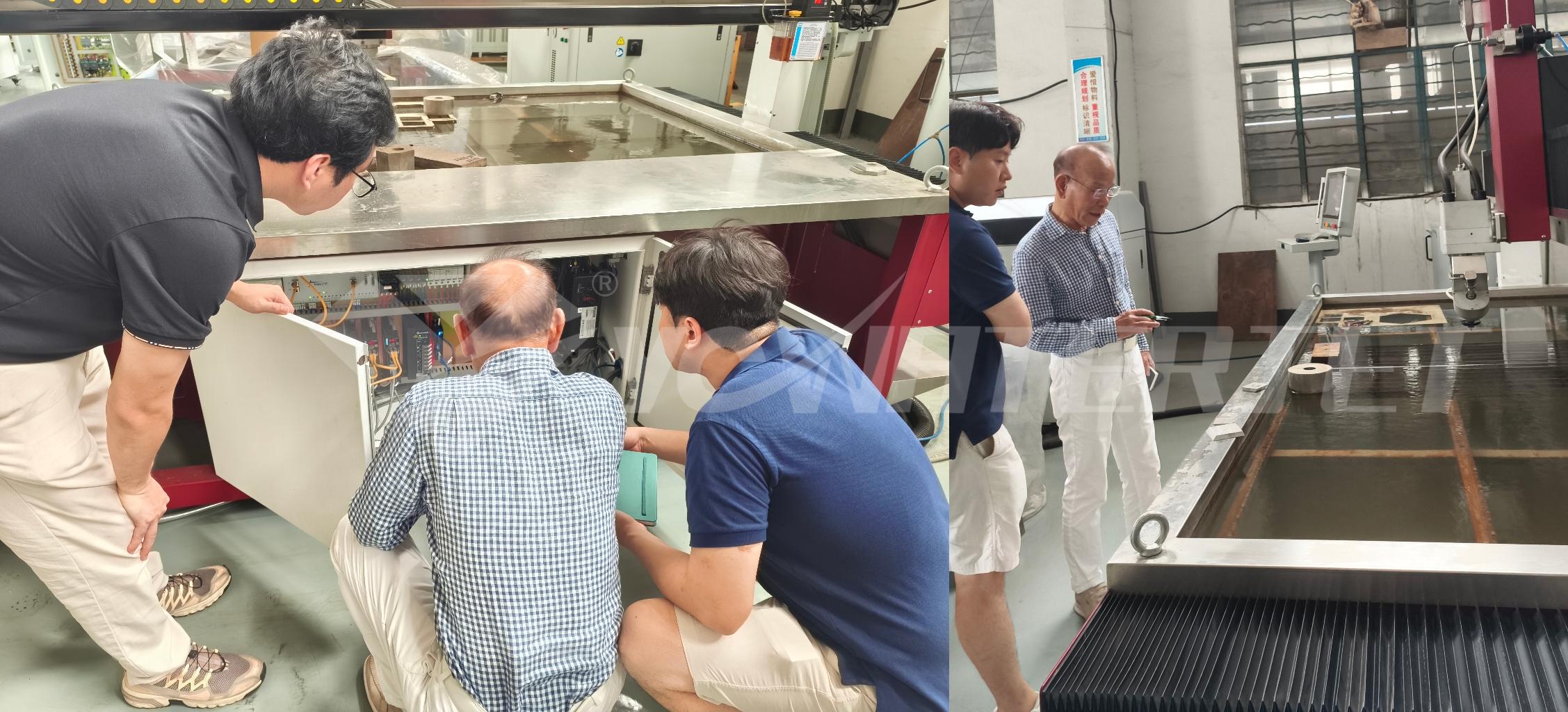 M&aacute;quina de corte de jato de &aacute;gua e motores