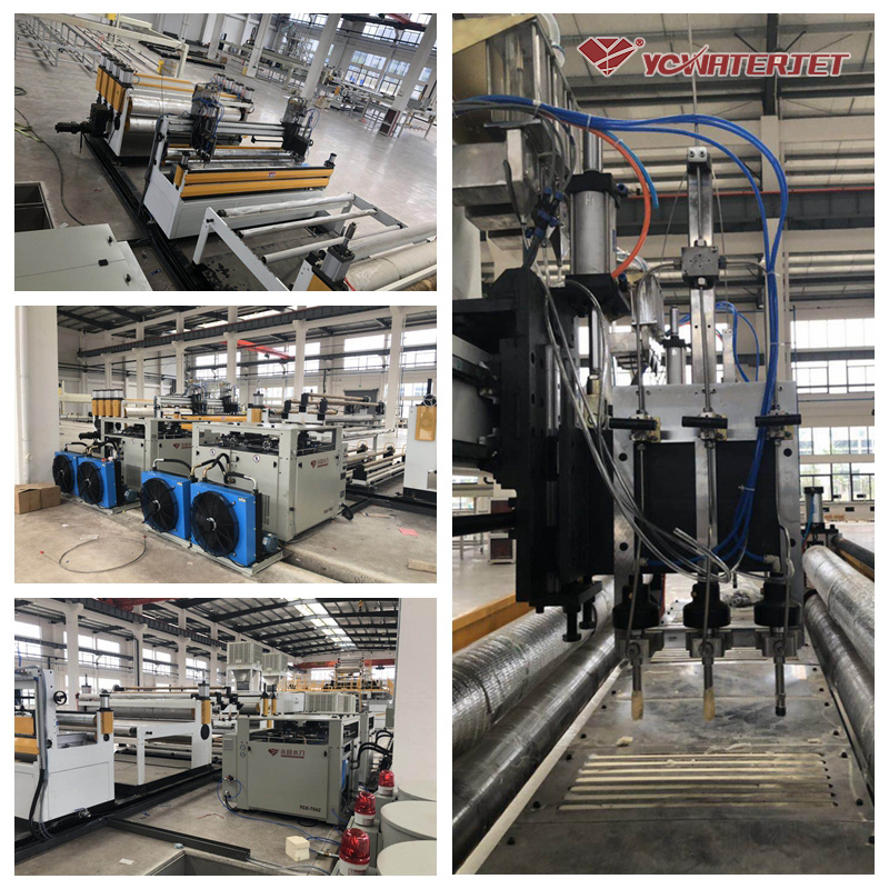 jato de água na linha de montagem de materiais compósitos